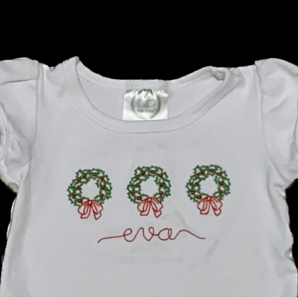 Blanks Boutique 2 Christmas Holiday Embroidered Tops 12 M Bundle Monogramed Eva - Picture 2 of 6